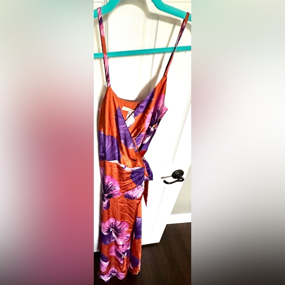 Anthropologie Hutch Satin Floral Maxi Dress NWT XS Vacation Event - Picture 16 of 16